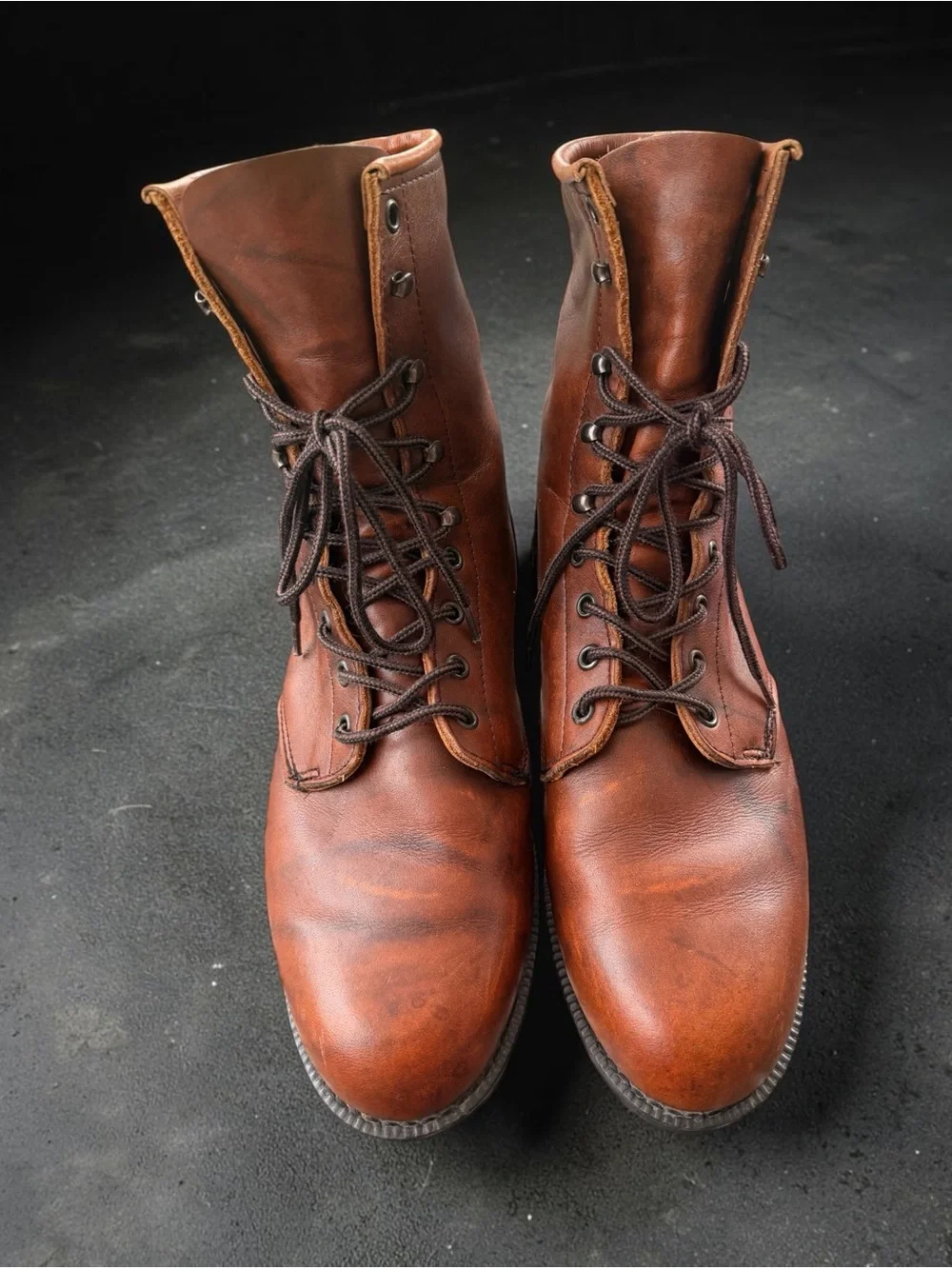 Men's Heritage Durango Brown Leather Lace-Up Work Boots - Size 9.5-10